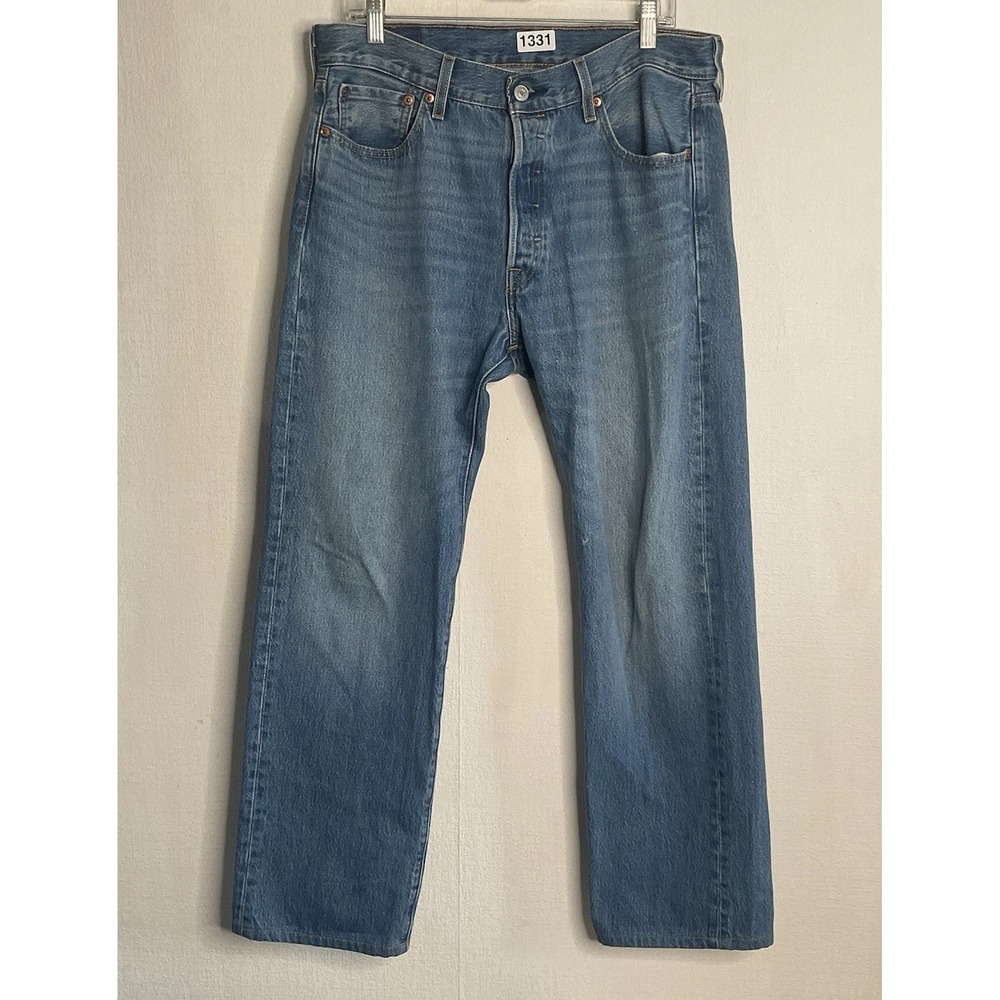Levi's Waterless Jeans Men's‎ 34x34 Straight Leg 501 Blue Denim Pants